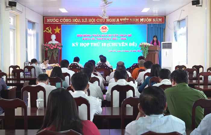 Kỳ họp thứ 18 HĐND huyện Trần Đề thông qua 4 nghị quyết quan trọng